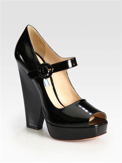 prada black leather mary jane pumps|pumps and mary jane shoes.